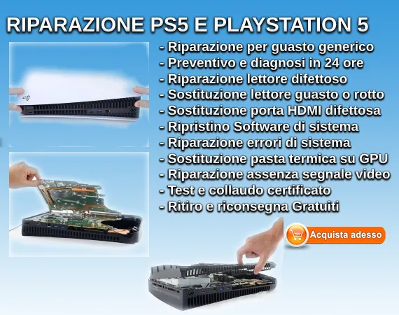 Riparazione Ps5 e Playstation 5