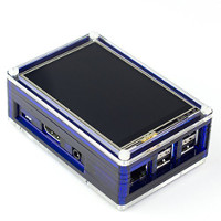 MINI PC RASPBERRY PI 3 ANONYMOUS STATION CON TOR ANTI INTERCETTAZIONE - CASE NERO E BLU DISPLAY 3.5'' TOUCHSCREEN ADAFRUIT