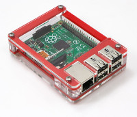 MINI PC RASPBERRY PI 3 CON ANDROID CPU QUAD-CORE 64 BIT 1GB RAM - CASE TRASPARENTE E ROSSO