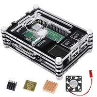 MINI PC RASPBERRY PI 3 CON ANDROID CPU QUAD-CORE 64 BIT 1GB RAM - CASE TRASPARENTE E NERO