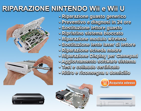 Servizio Riparazione Wii U e Wii